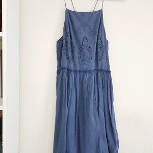 Lucky Brand Halter Denim Midi Dress